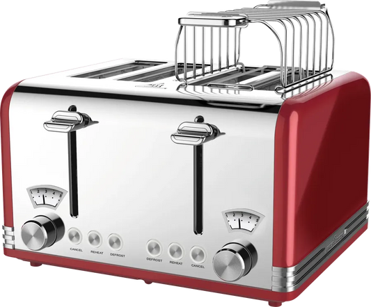 KTX-603027 4-Slice Automatic Pop-Up Toaster with Electroplated Design for Home Use
