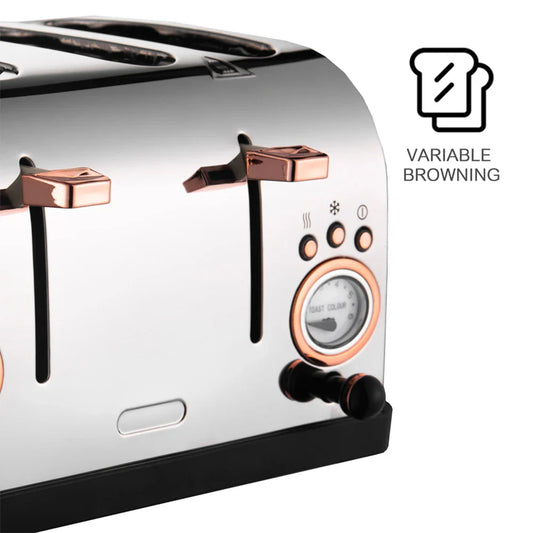 KTX-012051 Stainless Steel 4-Slice Electric Toaster with Smart Controls for Perfectly Even Toasting