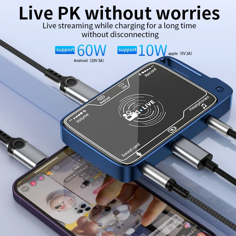 KTX-457299 3D Stereo Live Streaming Converter for iPhone and Android with Charging Capability