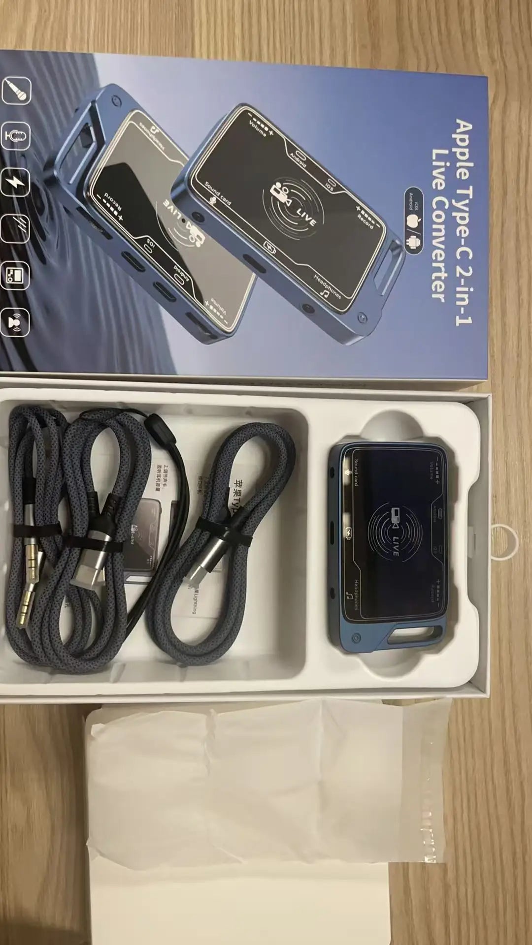KTX-457299 3D Stereo Live Streaming Converter for iPhone and Android with Charging Capability