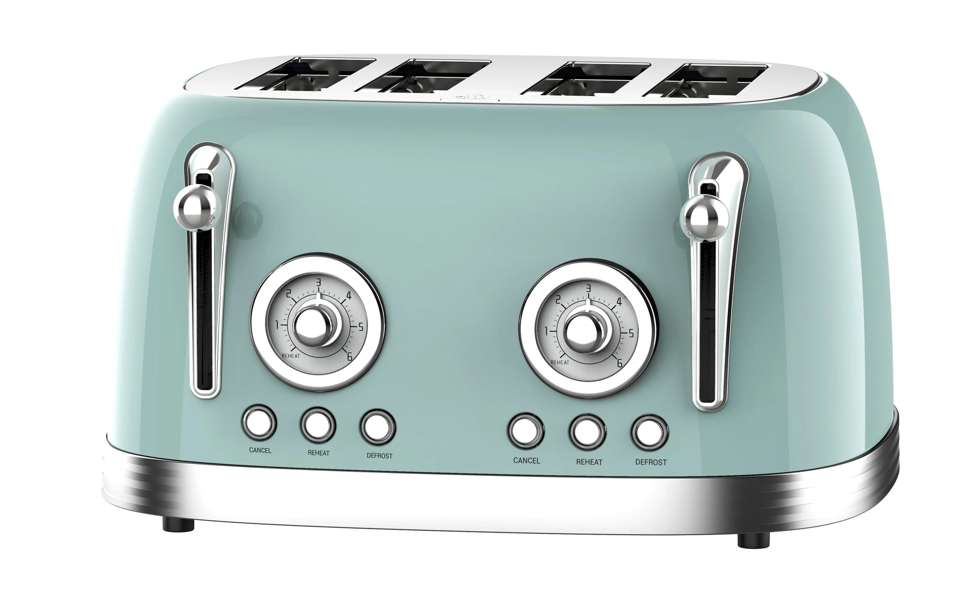 KTX-616531 Stainless Steel 4-Slice Electric Toaster with Sandwich and Waffle Functionality