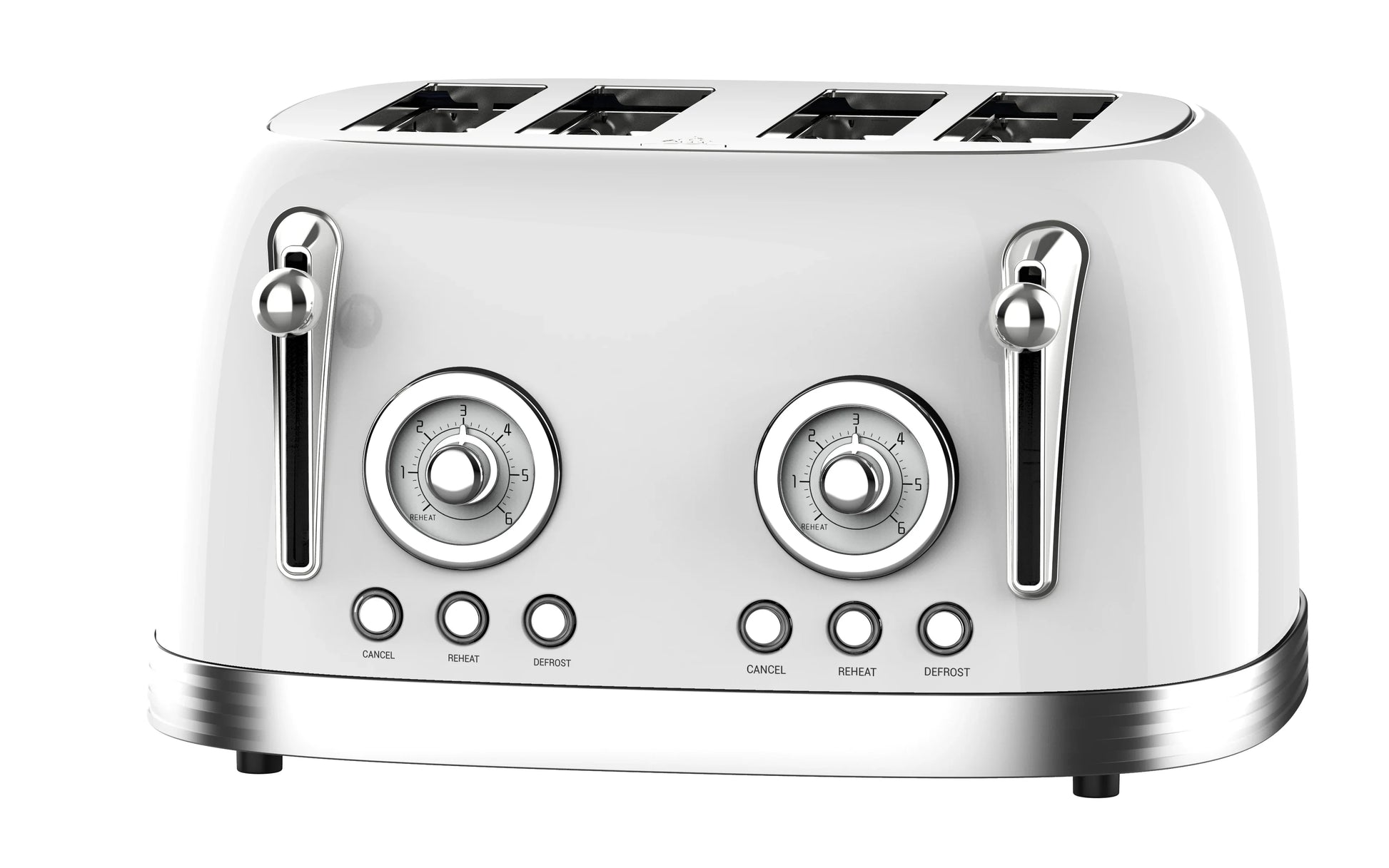 KTX-616531 Stainless Steel 4-Slice Electric Toaster with Sandwich and Waffle Functionality