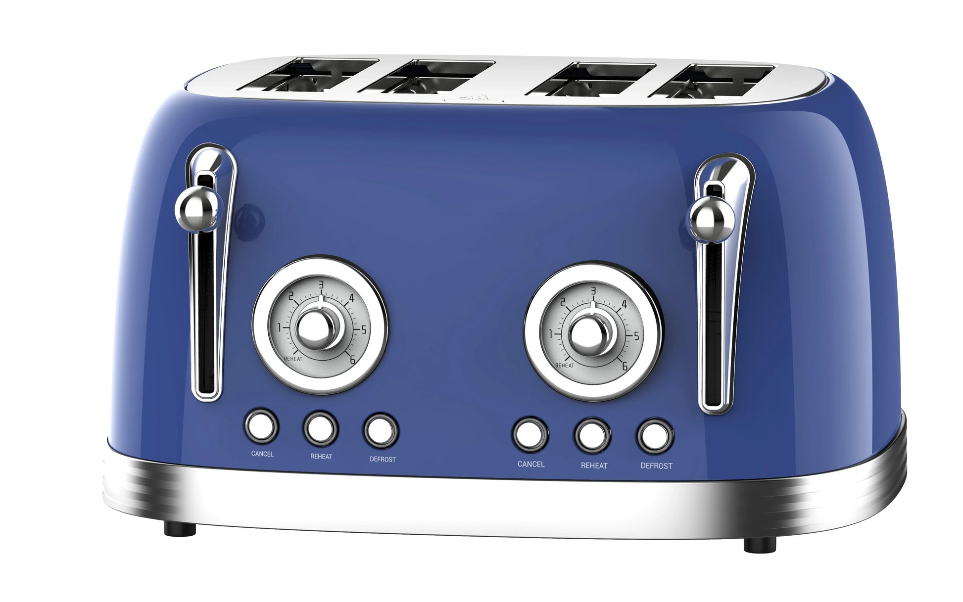 KTX-616531 Stainless Steel 4-Slice Electric Toaster with Sandwich and Waffle Functionality
