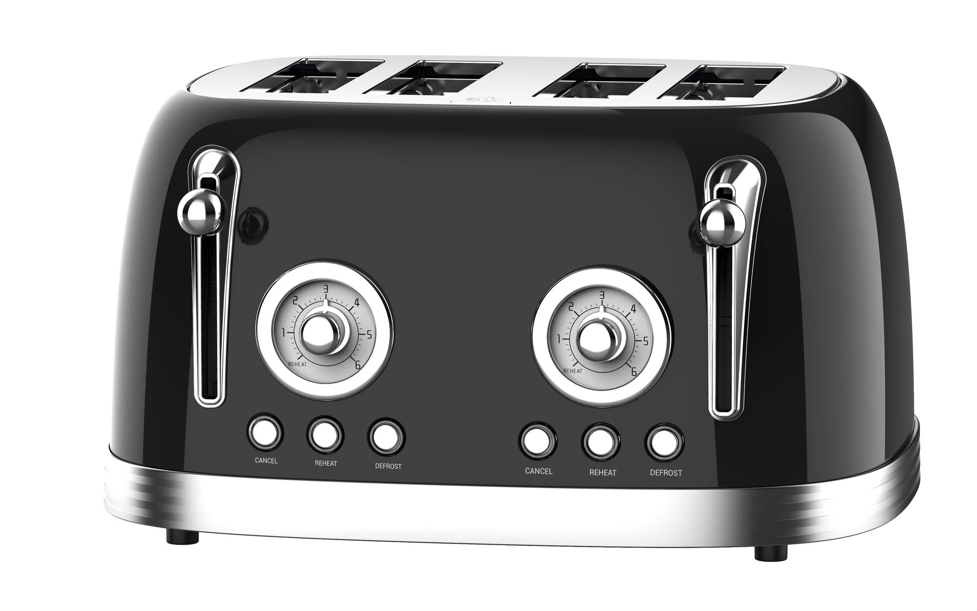 KTX-616531 Stainless Steel 4-Slice Electric Toaster with Sandwich and Waffle Functionality