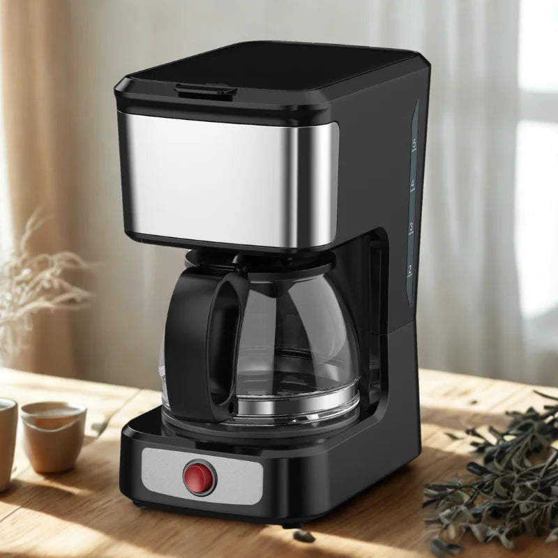 KTX-050259 Stainless Steel 5-Cup Drip Coffee Maker with Clear Water Level Indicator
