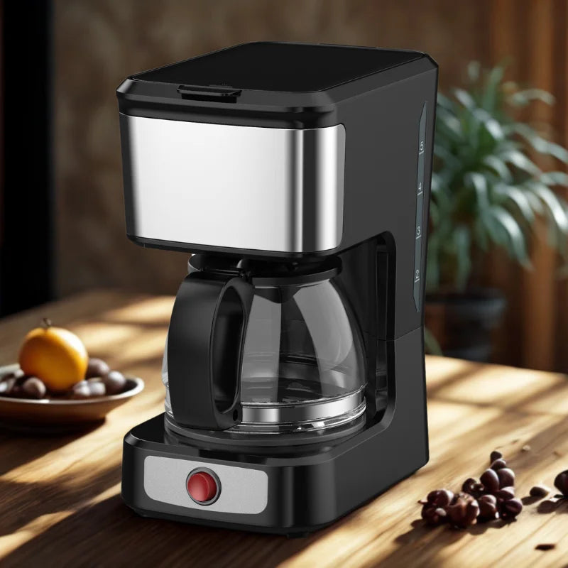 KTX-050259 Stainless Steel 5-Cup Drip Coffee Maker with Clear Water Level Indicator