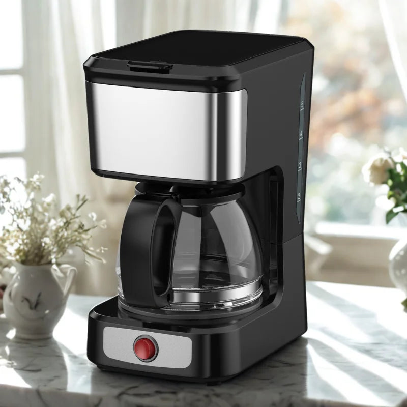 KTX-050259 Stainless Steel 5-Cup Drip Coffee Maker with Clear Water Level Indicator