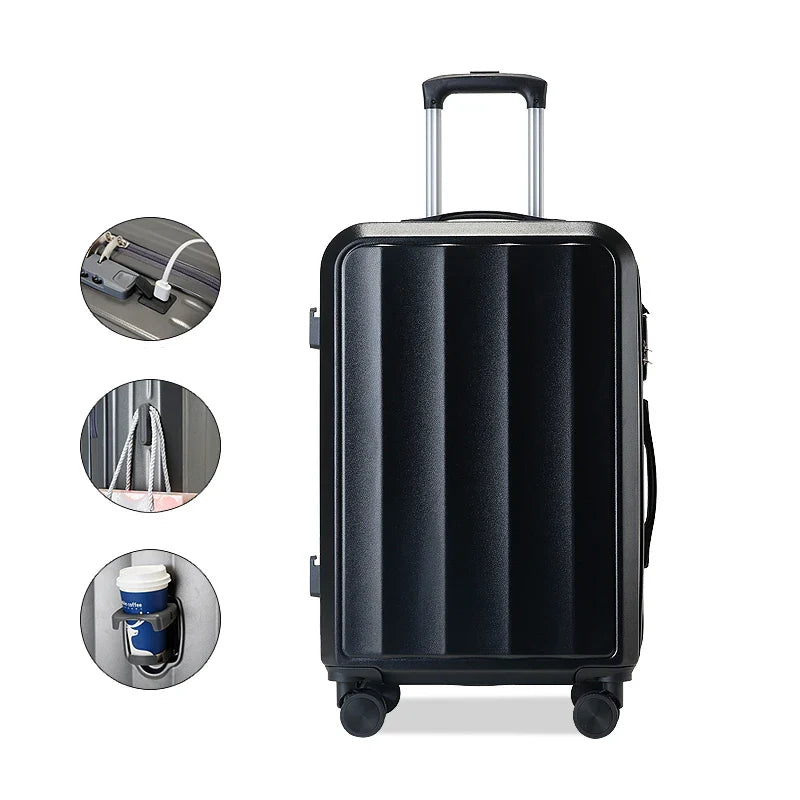 KTX-654547 Set of 4 Durable Lightweight Hard Shell Travel Suitcases with Wheels