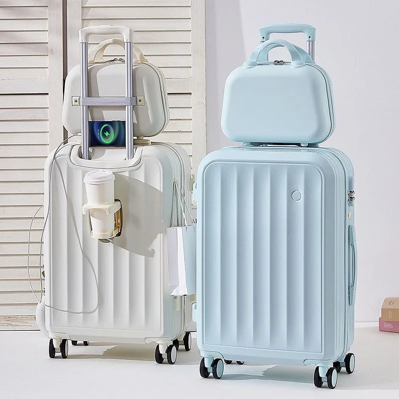 KTX-654547 Set of 4 Durable Lightweight Hard Shell Travel Suitcases with Wheels