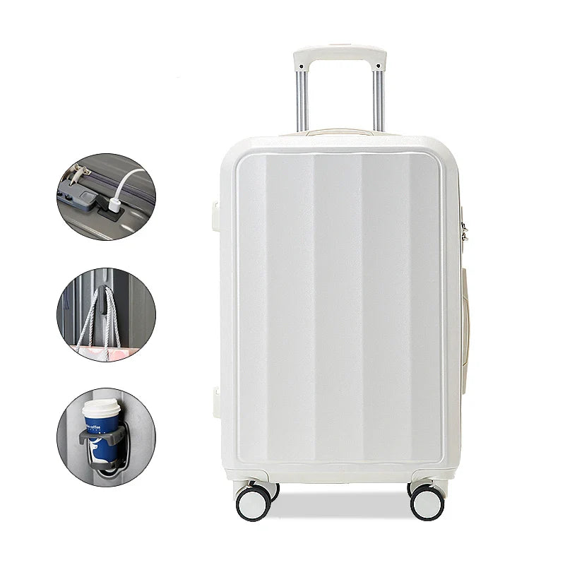 KTX-654547 Set of 4 Durable Lightweight Hard Shell Travel Suitcases with Wheels
