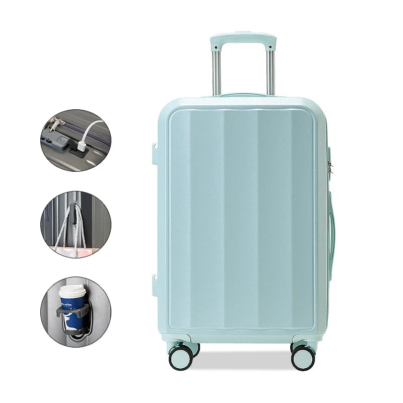 KTX-654547 Set of 4 Durable Lightweight Hard Shell Travel Suitcases with Wheels