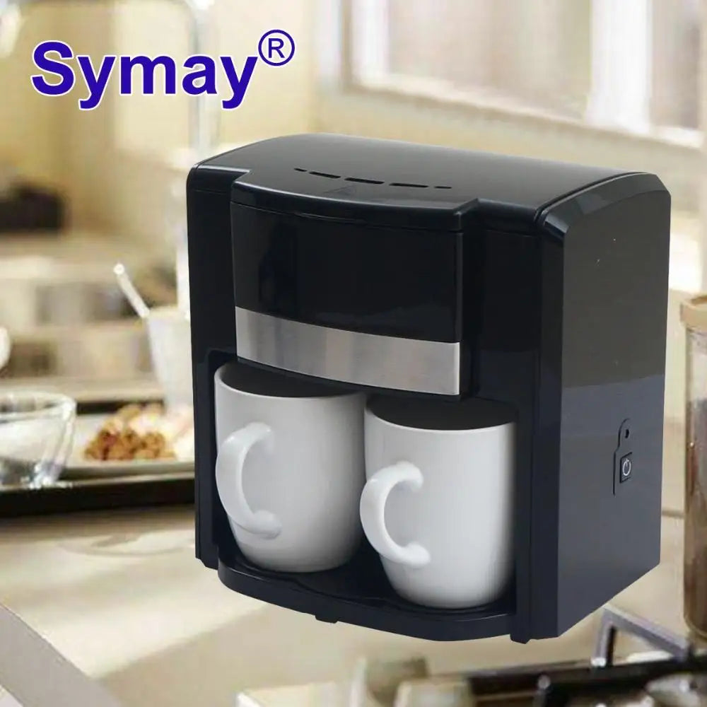 KTX-801619 Electric Drip Coffee Maker for Home Use - Portable Espresso Machine with Two Cups