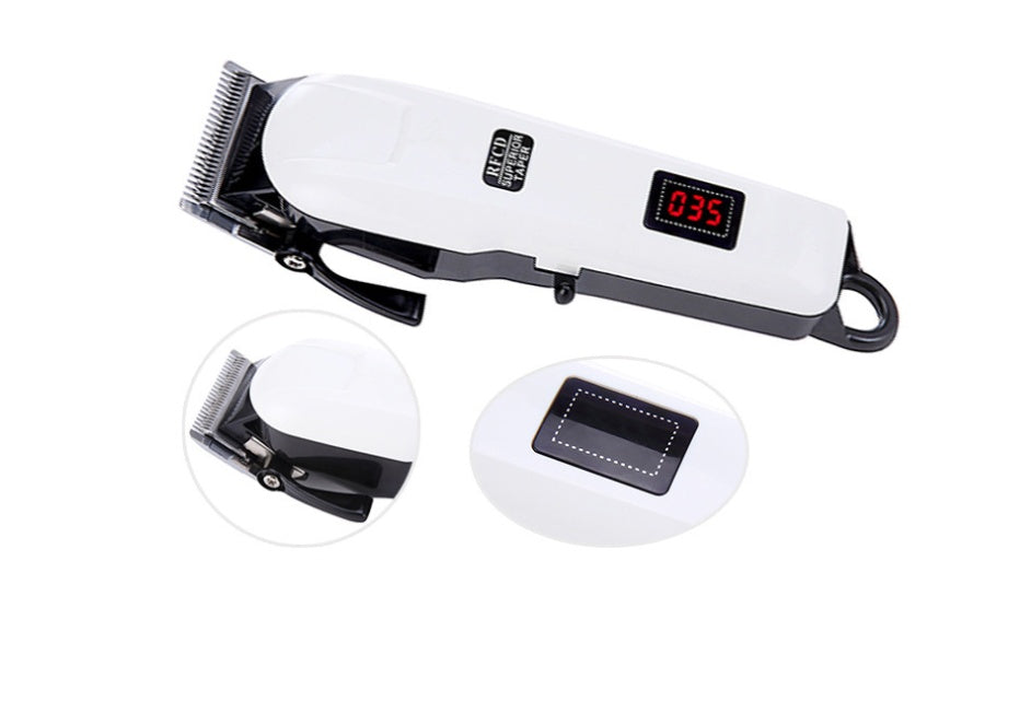 KTX-173267 Electric Hair Clipper with Stainless Steel Cutter Head, LCD Display, Low Noise, USB Rechargeable, Includes Combs and Accessories