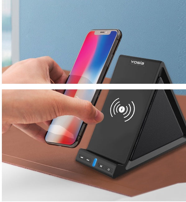 KTX-348371 Multifunctional Bluetooth Speaker with Mobile Phone Stand and Wireless Charging Capability
