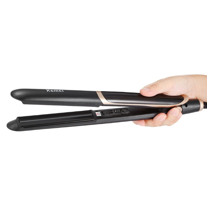 KTX-204883 Ceramic Tourmaline Hair Straightener and Curler with Adjustable Temperature and LED Display