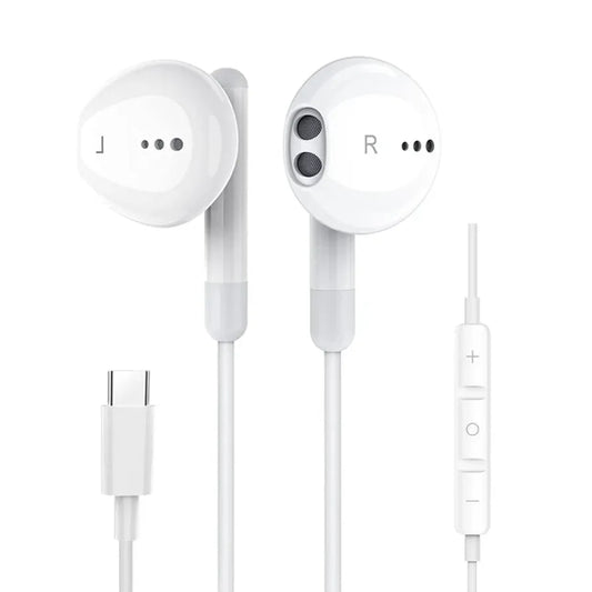 KTX-540947 Wired Bass Boosted Type-C Earphones with Microphone for iPhone 15, Samsung, and Google Devices