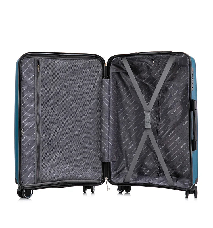 KTX-046611 Durable Outdoor Activity Luggage Set with Mute Wheels and Iron Trolley - 3 Pieces