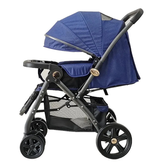 KTX-779667 Luxury Bidirectional Portable navy Blue Baby Pram Stroller for Newborn Travel
