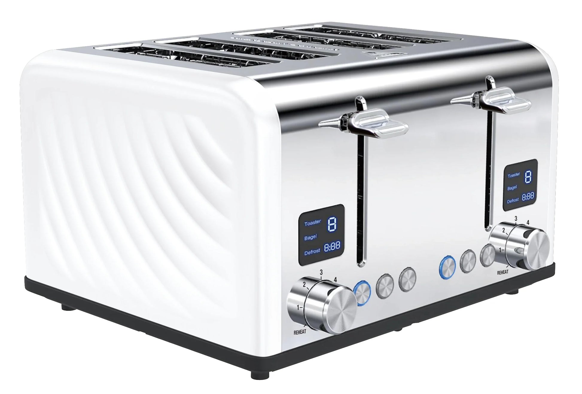 KTX-092243 Stainless Steel 4-Slice Toaster with Adjustable 1-6 Level Browning Control