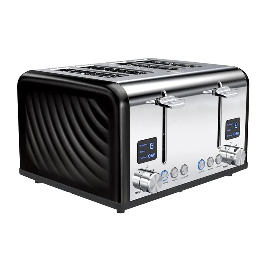 KTX-092243 Stainless Steel 4-Slice Toaster with Adjustable 1-6 Level Browning Control
