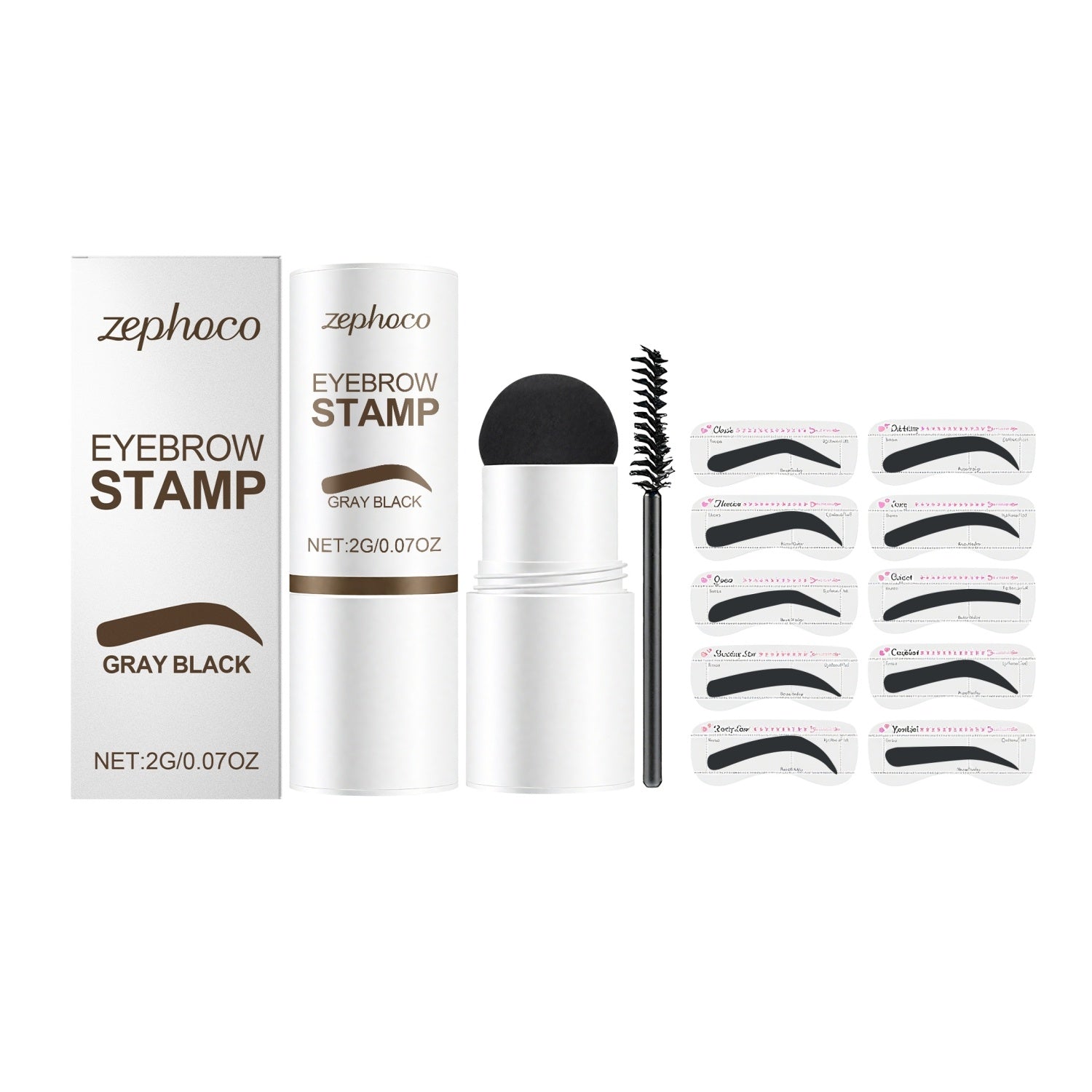 KTX-204371 Eyebrow Stamp Kit with Powder, Brush, and Card for Perfect Brows