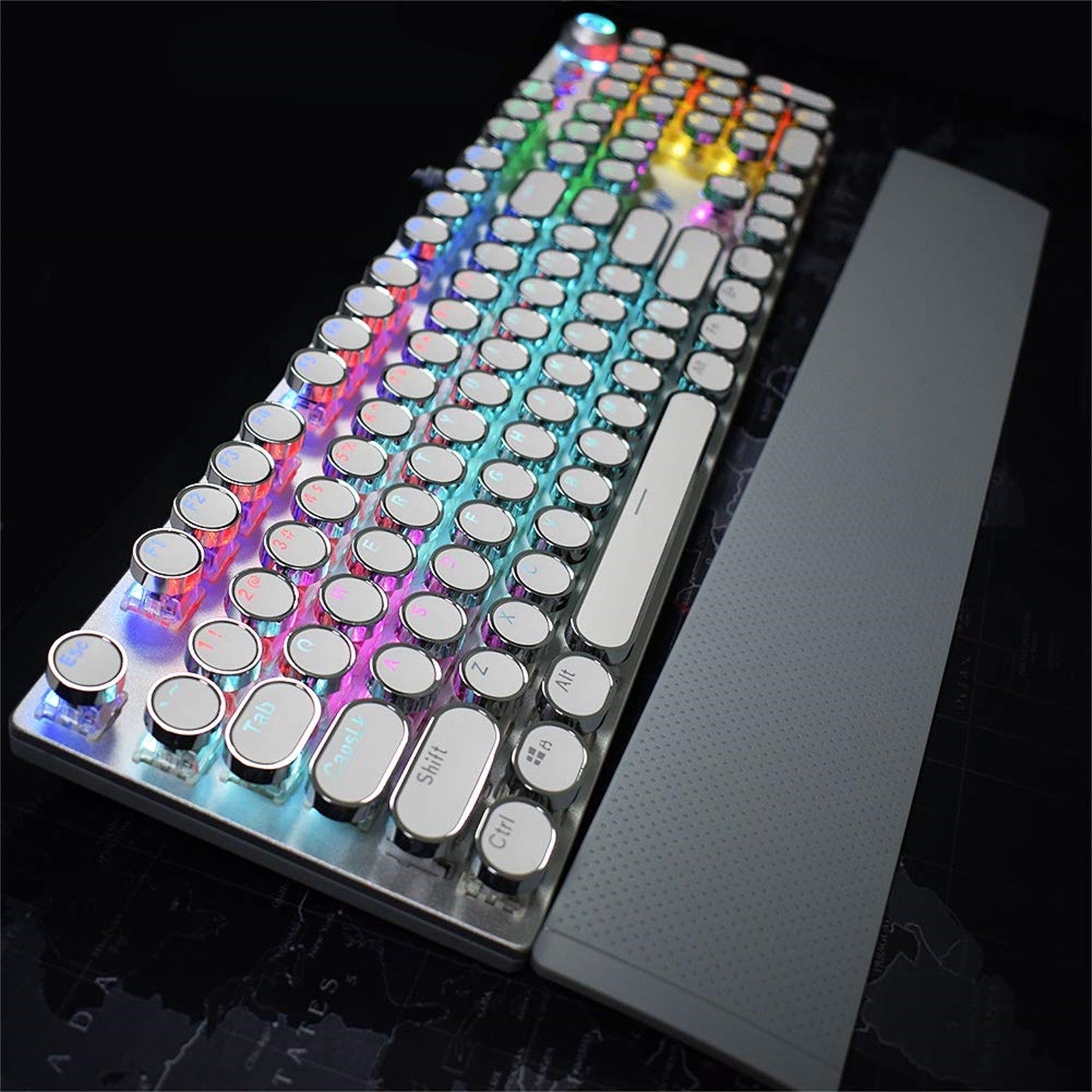 KTX-400595 Wired Gaming Keyboard with 108 Keys and Comfortable Hand Rest
