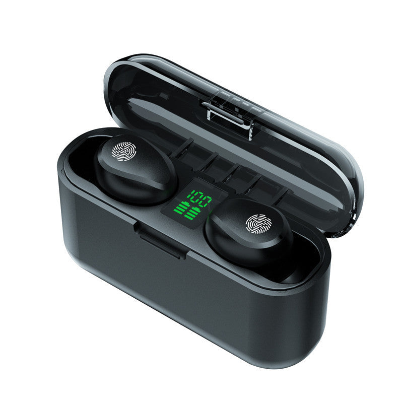 KTX-539923 F9 Smiley Mini TWS Bluetooth Headset with Stereo Sound, Voice Control, and Battery Display