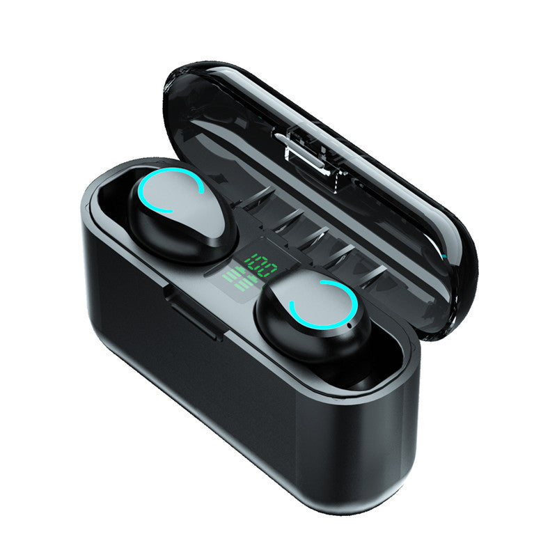 KTX-539923 F9 Smiley Mini TWS Bluetooth Headset with Stereo Sound, Voice Control, and Battery Display