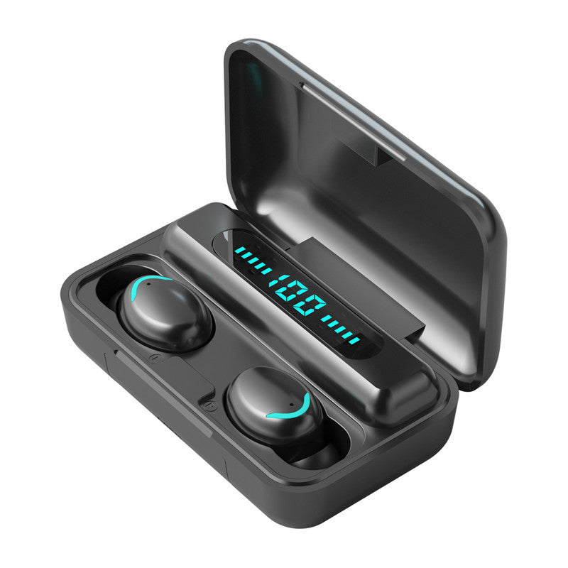KTX-539923 F9 Smiley Mini TWS Bluetooth Headset with Stereo Sound, Voice Control, and Battery Display
