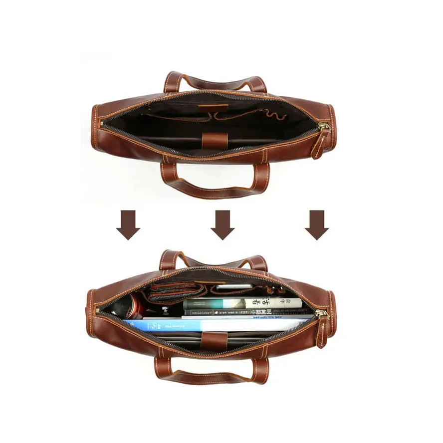 JMT-534986 Men's Retro Leather Messenger Bag for Casual and Business Use