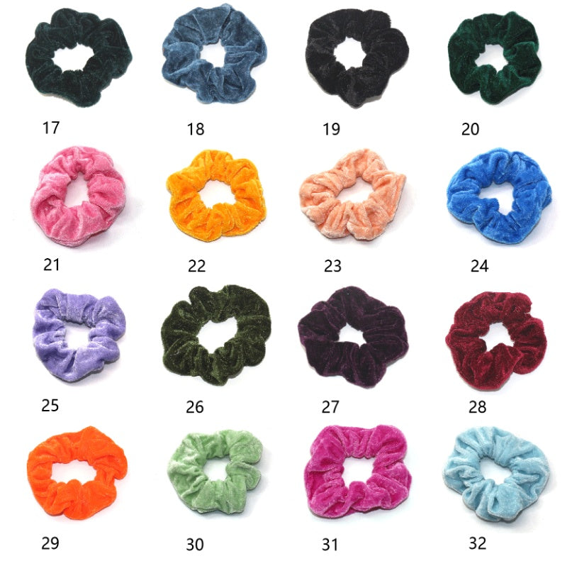 KTX-067219 Gold Velvet Hair Bands - 50 Piece Set with 10 cm Diameter for Stylish Hair Care