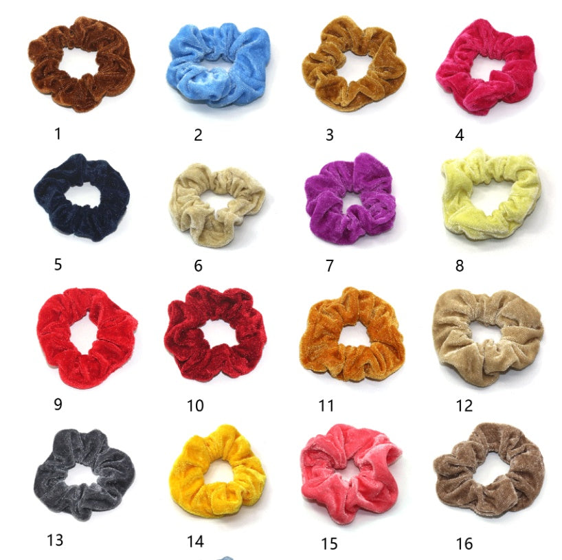 KTX-067219 Gold Velvet Hair Bands - 50 Piece Set with 10 cm Diameter for Stylish Hair Care
