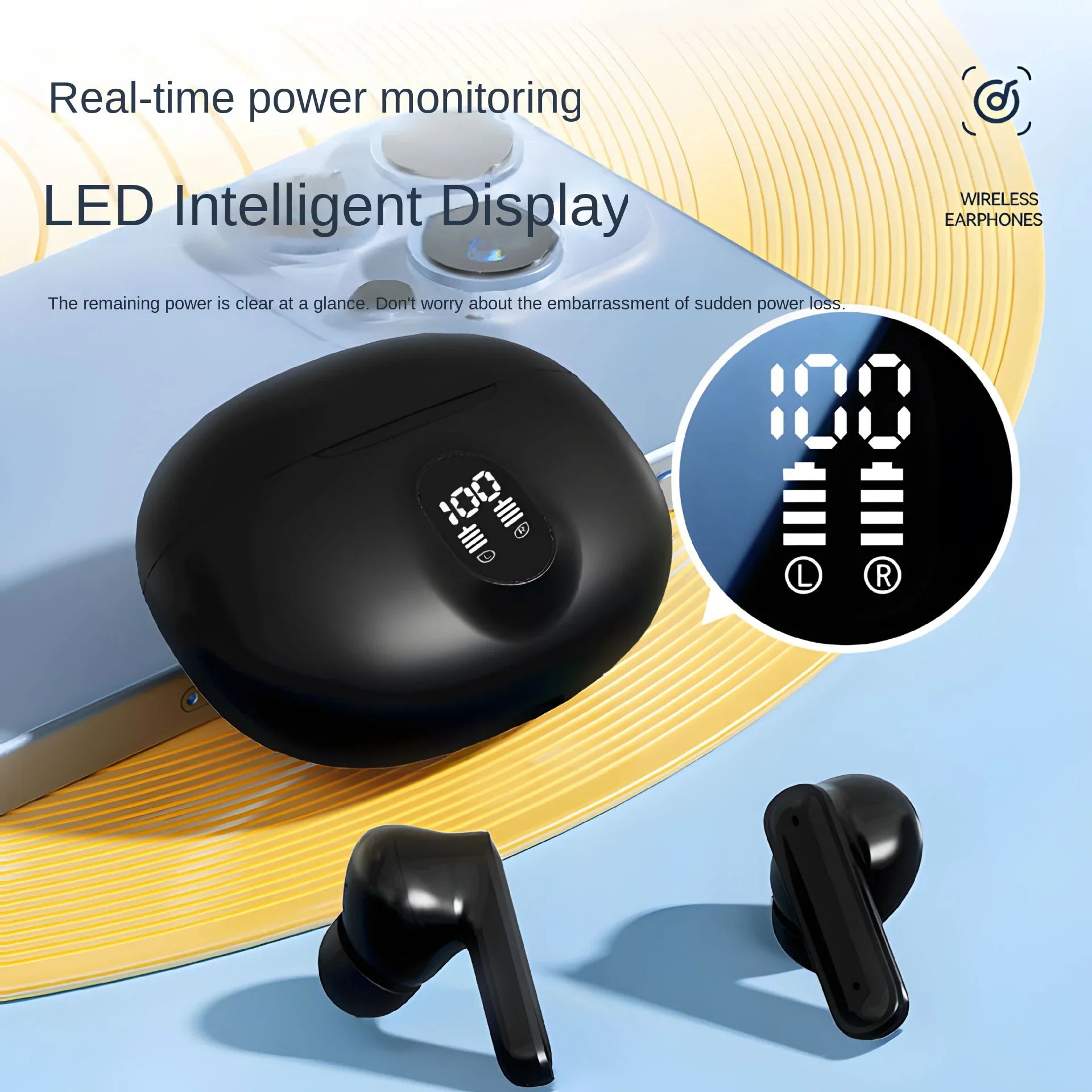 KTX-001107 Wireless Bluetooth In-Ear Headset with Digital Display and LED Sound Quality