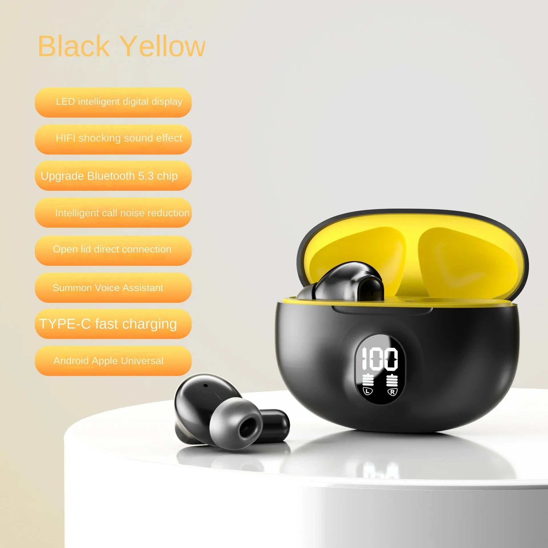 KTX-001107 Wireless Bluetooth In-Ear Headset with Digital Display and LED Sound Quality