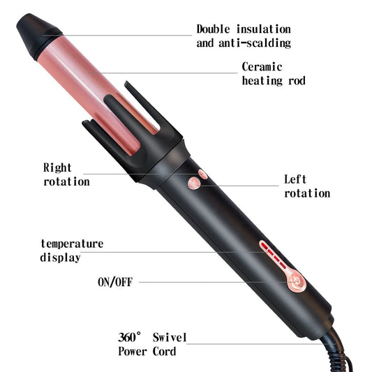 KTX-189075 Automatic Anti-Scald Wet and Dry Dual-Use Curling Iron with Tourmaline Ceramic Heat Conductor, 10 Temperature Settings