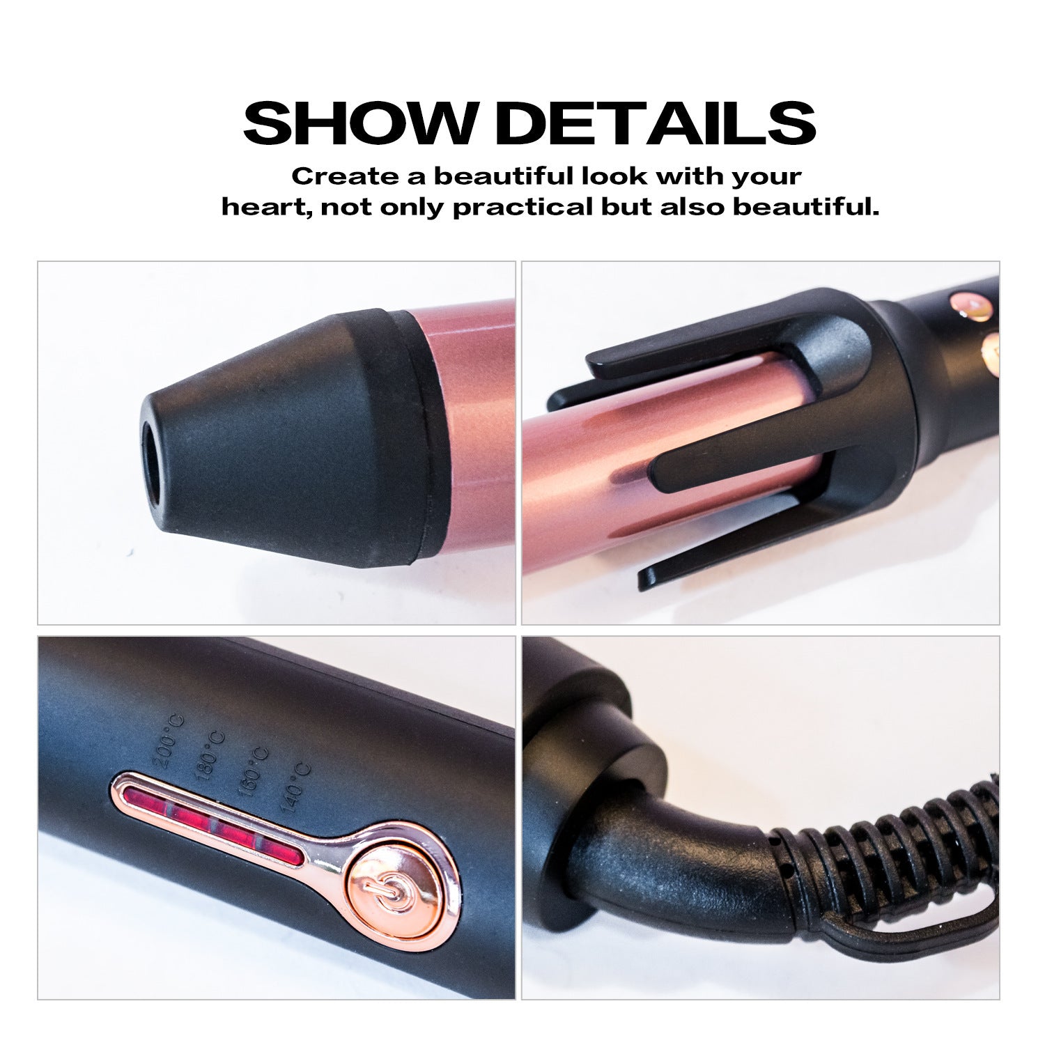 KTX-189075 Automatic Anti-Scald Wet and Dry Dual-Use Curling Iron with Tourmaline Ceramic Heat Conductor, 10 Temperature Settings