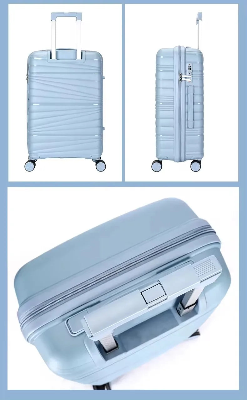 KTX-587859 4-Piece Luggage Set with Spinner Wheels, Durable PP Storage Trolley Cases in 14, 20, 24, and 28 Inch Sizes