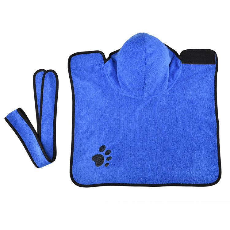 JMT-544266 Super Absorbent Towel Robe for Medium to Large Dogs ¨C Adjustable Fit with Velcro Closure