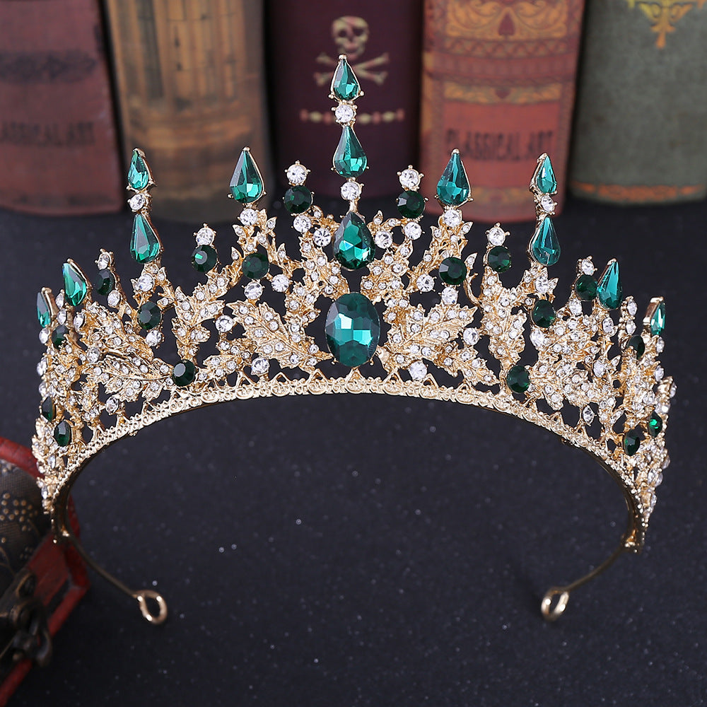 JMT-544330 Elegant Crown Headdress with White Crystals for Bridal Accessories