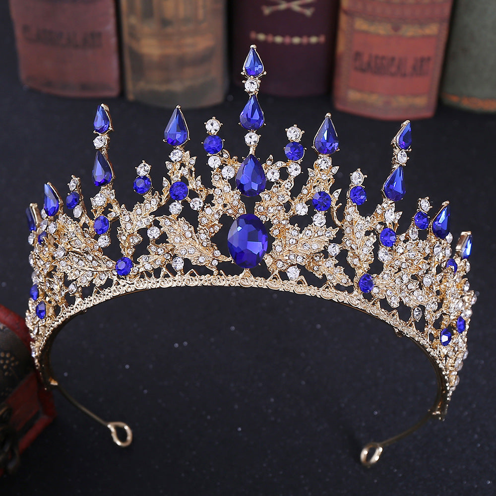 JMT-544330 Elegant Crown Headdress with White Crystals for Bridal Accessories