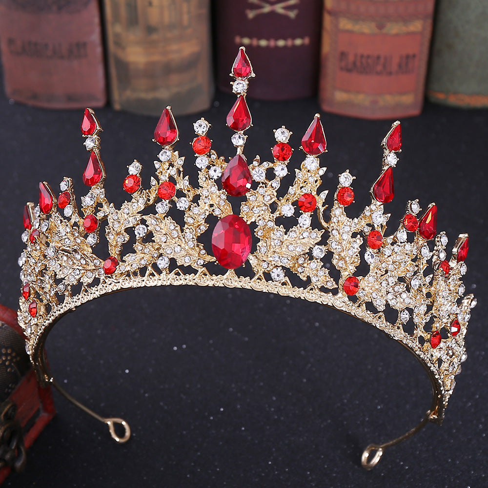 JMT-544330 Elegant Crown Headdress with White Crystals for Bridal Accessories