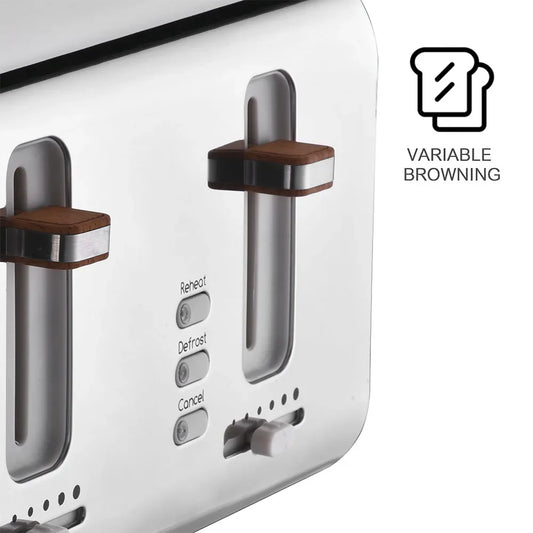 KTX-979283 Stainless Steel 4-Slice Electric Sandwich Toaster with Smart Features