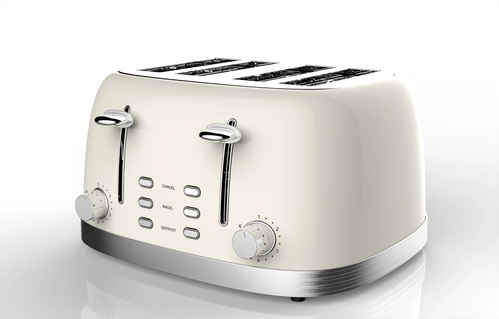 KTX-469651 Retro 4-Slice Stainless Steel Electric Pop-Up Toaster with Grill Feature