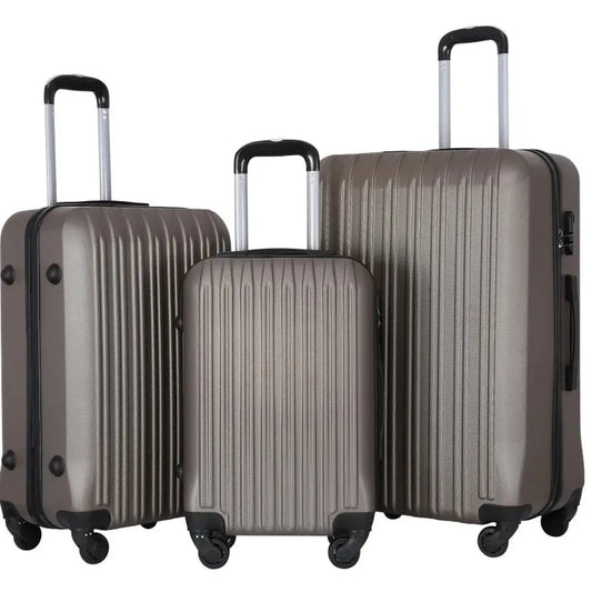 KTX-503059 Spacious 3-Piece ABS Trolley Luggage Set with Smooth-Gliding Wheels