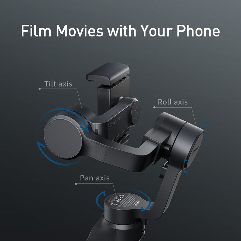 KTX-970003 Three-Axis Handheld Mobile Phone Stabilizer - Anti-Shake Design for Phones up to 92mm Wide, Supports 250g
