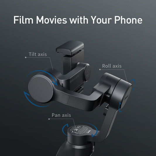 KTX-970003 Three-Axis Handheld Mobile Phone Stabilizer - Anti-Shake Design for Phones up to 92mm Wide, Supports 250g