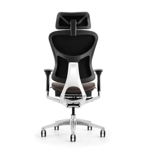 KTX-538835 Ergonomic Genuine Leather Office Chair with Lumbar Support, Adjustable Backrest and 3D Armrests for Managers