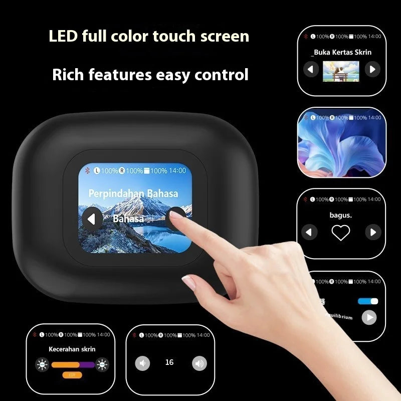KTX-788691 AI Translation Bluetooth Headset with Color Screen and Long Battery Life, LED Indicator, Simultaneous Interpretation