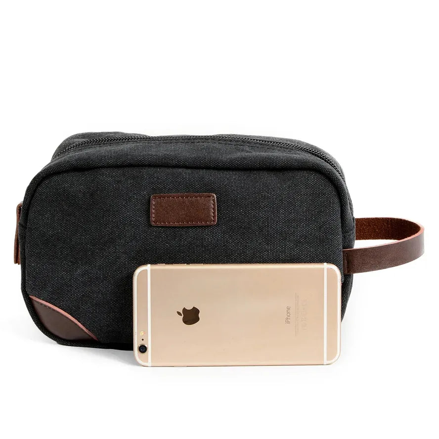 KTX-989651 Vintage Waterproof Canvas Toiletry Tote Bag - 24cm x 10cm x 14cm