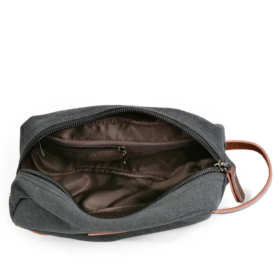 KTX-989651 Vintage Waterproof Canvas Toiletry Tote Bag - 24cm x 10cm x 14cm